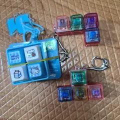 ハローキティ テトリス キーキャップ キーホルダー 未使用 4個まとめ