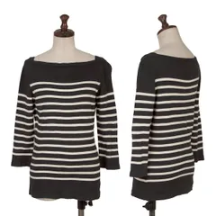 ジャンポールゴルチエ ファムJean Paul GAULTIER FEMME ボーダー七分袖ニットソー 黒オフ40のサムネイル
