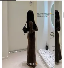 (新品) アンゴラ Vネック ロング丈ワンピース