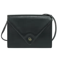 本物 クリスチャン ディオール Christian Dior レザー ショルダーバッグ ポシェット ブラック バッグ 中古・