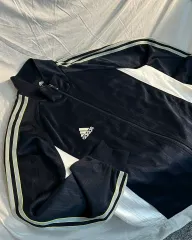 アディダス 一般版 グレー サイドライン ネイビー トラックジャージ