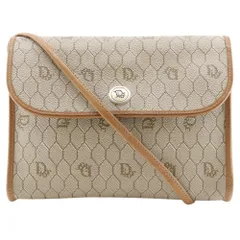 【Dior】クリスチャンディオール ハニカム柄 ヴィンテージ PVC ベージュ レディース ショルダーバッグ