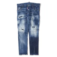 【美品】DSQUARED2 ディースクエアード パンツ インディゴ サイズ:48 | クラッシュリペア加工 スキニー デニム パンツ (Tidy Biker Jean) | ボトムス ジーンズ ジーパン | イタリア製【メンズ】【中古】