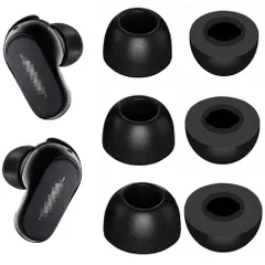 in Fit the 記憶フォームイヤーチップ Case ウレタン製イヤーピース 遮音性 II用 フィット感 Earbuds 装着感向上 QuietComfort S/M/L Bose 3ペアセット イヤーピース ブラック 低反発 (214QC2B3)