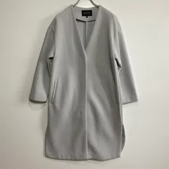 INDIVI インディヴィ 127-93007 ダンボールノーカラーコート アウター ライトブルー【中古】 レディース