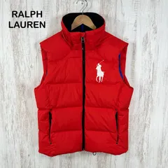 POLO RALPH LAUREN ポロラルフローレン ビッグポニー ロゴ刺繡 ダウンベスト レッド メンズ アウター
