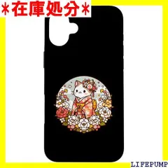 着物 猫 花 和 カワイイ アート スマホケース iPhone 16 Plus 用 5967