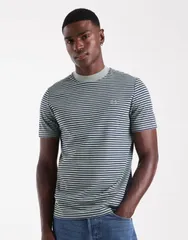 フレッドペリー メンズ トップス Tシャツ Fred Perry striped heavyweight tshirt GREEN グリーン