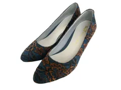 k01251015161　Oriental Traffic　37　紺×茶　23.5㎝前後　シューズ　パンプス　通年