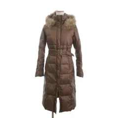 ビッキー VICKY ダウンコート ロング フード ベルト ラクーンファー付き 茶 ブラウン 1 ■ECD001