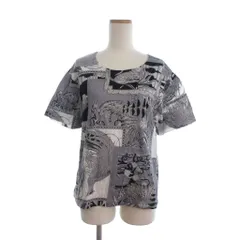 サルヴァトーレフェラガモ Salvatore Ferragamo Tシャツ カットソー 黒 クルーネック 総柄 コットン ブラック ■ECD001