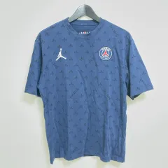 【213851】NIKE ナイキ  ジョーダン　パリ　サンジェルマン　総柄Tシャツ　M　コットン100％ メンズ  ・ ネイビー