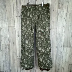 QUIKSILVER クイックシルバー SQUADRON NO.70 5000mm ポリウレタン コーティング 防寒 撥水 耐水 スノボ スノーボード スキー ウェア 迷彩 CAMO カモフラ グリーン ナイロン カーゴパンツ メンズ L サイズのサムネイル
