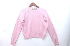 【208660】Shinzone シンゾーン  ダメージ加工 クルーネックニット セーター ウール100％  ・F ピンク