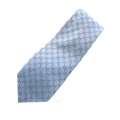 グッチ GUCCI ネクタイ GG柄 インターロッキング 総柄 レギュラータイ 絹 シルク 青 ブルー ■GY19 /MQ