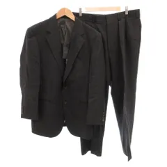 バーバリー ロンドン BURBERRY LONDON シングルスーツ セットアップ ジャケット パンツ ウール 背抜き サイドベンツ ストライプ AB6 グレー /FF ■GY11