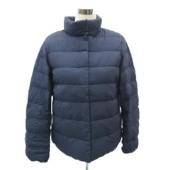 ユニクロ UNIQLO ウルトラライトダウンジャケット 上着 ミドル丈 XL 大きいサイズ 紺 ネイビー スタンドカラー /SM61 ■GY59