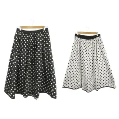 ローズティアラ Rose Tiara リバーシブル スカート 42 黒 ブラック 白 ホワイト フレア ロング ドット /MN42 ■ECD001