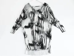 【205916】DIESEL ディーゼル  デザイン　七分袖ワンピース　プルオーバー　ミニ丈　ニットワンピース ブラック|ホワイト