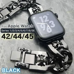 apple watch バンド 42mm 44mm 45mm アップルウォッチ ベルト セット 4/5/6/7/8/9/10/SE/SE2/Ultra/Ultra2 黒 CH-117-CP