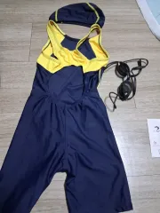 水着/水着/水泳ゴーグル セット ネイビー イェロー