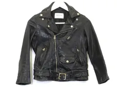 【219587】beautiful people ビューティフル ピープル  レザー　ライダースジャケット　ラムスキンレザー　ジュニア130  ・130 - ブラック