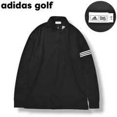 【美品】 アディダス ゴルフ adidas golf ハーフジップ メッシュ シャツ サイドスリット モックネック スリーストライプス パフォーマンス ロゴ L ブラック スポーツ ウェア タウンユース レジャー メンズ