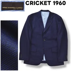 【美品】 クリケット CRICKET 1960 カノニコ VITALE BARBERIS CANONICO イタリア製 生地 段返り 3B シングル テーラード ジャケット ノッチドラペル センターベント 44 ネイビー x ギンガムチェック メンズ