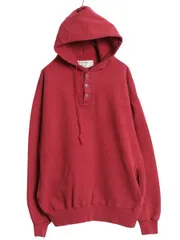 【お得なクーポン配布中!】 80s 90s USA製 エルエルビーン ラッセル 別注 ヘンリーネック スウェット フード パーカー メンズ XL 古着 無地 プルオーバー 大きいサイズ