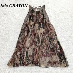 lois CRAYON 聖母マリア柄ノースリーブフレアワンピース M ブラウン