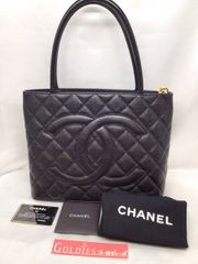 CHANEL キャビアスキン 復刻トートバッグ ブラック - メルカリ