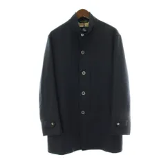 バーバリー ロンドン BURBERRY LONDON コート ウール M 紺 ネイビー スタンドカラー ノバチェック 長袖 ミドル丈 BBN85-370-29 /PP ■GY68