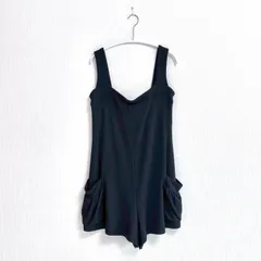 FGURL エフガール　FOXEY NEW YORK フォクシーニューヨーク ストレッチ　ボトムス 大人カジュアル　サロペット ショートパンツ オールインワン 42 L ブラック 黒 ストレッチ フレアシルエット 37107 日本製 訳あり お得　送料無料