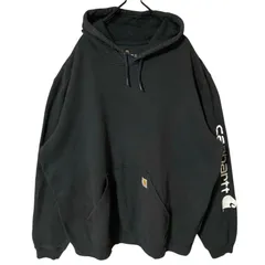 2XL パーカー オーバーサイズ プリント アウトドア ストリート カーハート ブラック 黒 スウェット レディース ユニセックス メンズ 古着 長袖 CHMのサムネイル