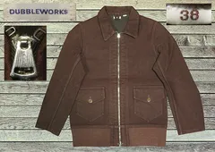 ✅️ 扇コの字留めTALON 38インチ DUBBLE WORKS ビンテージ 1940s 復刻 ワークジャケット A-2 フライトジャケット A-2 モールスキン