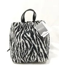 【221145】ROOTOTE ルートート  トートバッグ　ハンド　ボア　ゼブラ柄　タグ付き ブラック/ホワイト