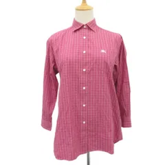 バーバリーズ Burberrys シャツ ブラウス ピンク グラフチェック柄 長袖 ロゴ刺繍 /YS31 ■ECD001