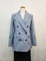 チェック ダブルボタン ジャケット