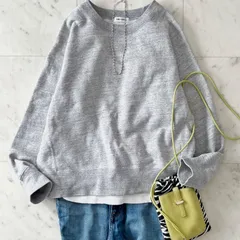 美品//DOORS フォーク&スプーン ラフィー裏毛クルーネックスウェット M グレー 長袖 トップス アーバンリサーチドアーズ レディース