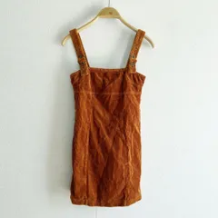 FOREVER21 コーデュロイ サロペット ジャンバースカート S ブラウン フォーエバー21 送料無料