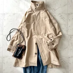 25SS定価¥17,600//美品 DOORS アーバンリサーチドアーズ スタンドカラーミドルコート M ベージュ 薄手 アウター