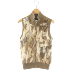 ビアンナ BIANNA JEAN ニットベスト ラビットファー ブラウン マルチカラー /ES ■ECB001