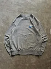 NIKE ナイキ 刺繍ロゴ スウェット XL グレー ブルースウッシュ ワンポイント