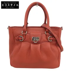 Salvatore Ferragamo サルヴァトーレフェラガモ ガンチーニ 2WAY ショルダーバッグ ハンドバッグ レディース オレンジ AS-21 7421
