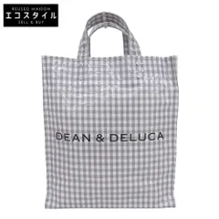 DEAN & DELUCA ディーンアンドデルーカ 美品 ×TEMBEA ギンガムチェック トートバッグ レディース グレー×ホワイト