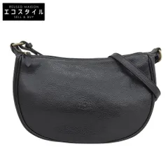 IL BISONTE イルビゾンテ 美品 レザー ハーフムーン ショルダーバッグ レディース ブラック