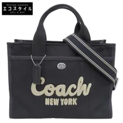COACH コーチ 美品 カーゴトート キャンバス トートバッグ レディース ブラック CP158