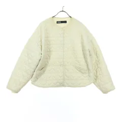 ZARA ザラ 長袖 中綿 キルティングジャケット M ホワイト レディース 古着