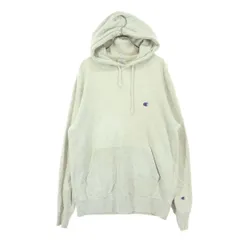 Champion チャンピオン ワンポイントロゴ 長袖 スウェットパーカー XL ホワイト メンズ 古着