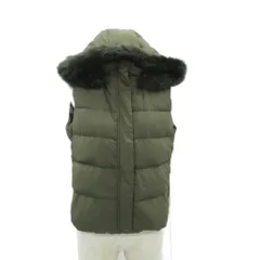 コムサイズム COMME CA ISM ジャケット ダウンベスト 上着 ミドル丈 11 カーキ フード付 フェイクファー付 /SY5 ■ECB001